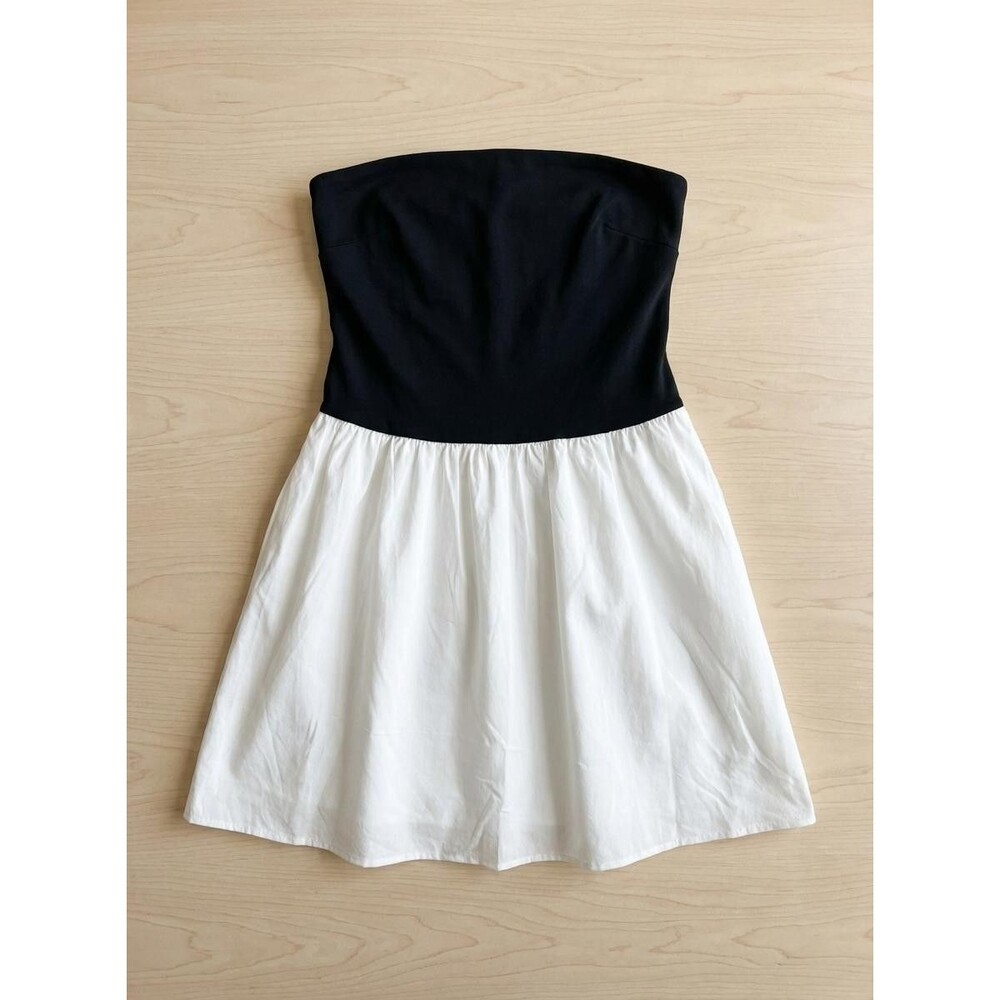 Pretty Garden Women's Strapless Tube Dress Black and White Boho Summer Sundress - Picture 2 of 9